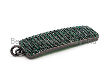 Load image into Gallery viewer, CZ Micro Pave Rectangle Pendant/Charm, Cubic Zirconia Blue Fuchsia Black Green Rectangle Pave Pendant,12x40mm, sku#F477