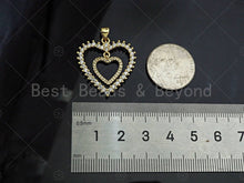 Load image into Gallery viewer, Gold Filled CZ Micro Pave Heart Shape Pendant, 18K Gold Filled Charm, Necklace Bracelet Charm Pendant,26x28mm,Sku#LD94