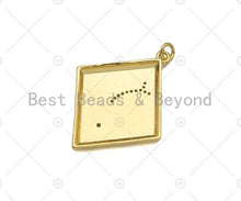 Load image into Gallery viewer, Gold Filled CZ Micro Pave Love Word On Rhombus Shape Pendant, 18K Gold Filled Black Enamel Charm, Necklace Bracelet Charm,30x38mm,Sku#L567