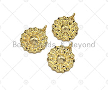 Load image into Gallery viewer, Dainty Gold Round Emblem Shape Charms, Dainty Charms, Gold Pendant, Round Necklace Charms, 20x22mm, Sku#F1324