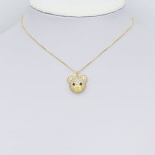 Load image into Gallery viewer, Clear Pink CZ Bear Head Shape Charm, Sku#A154
