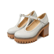 Load image into Gallery viewer, Women's Retro Lace-Trim Hidden Wedge High Heels | Low-Top Buckle Strap Shoes