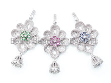 Load image into Gallery viewer, CZ Micro Pave Large Flower Pendant, sku#L182