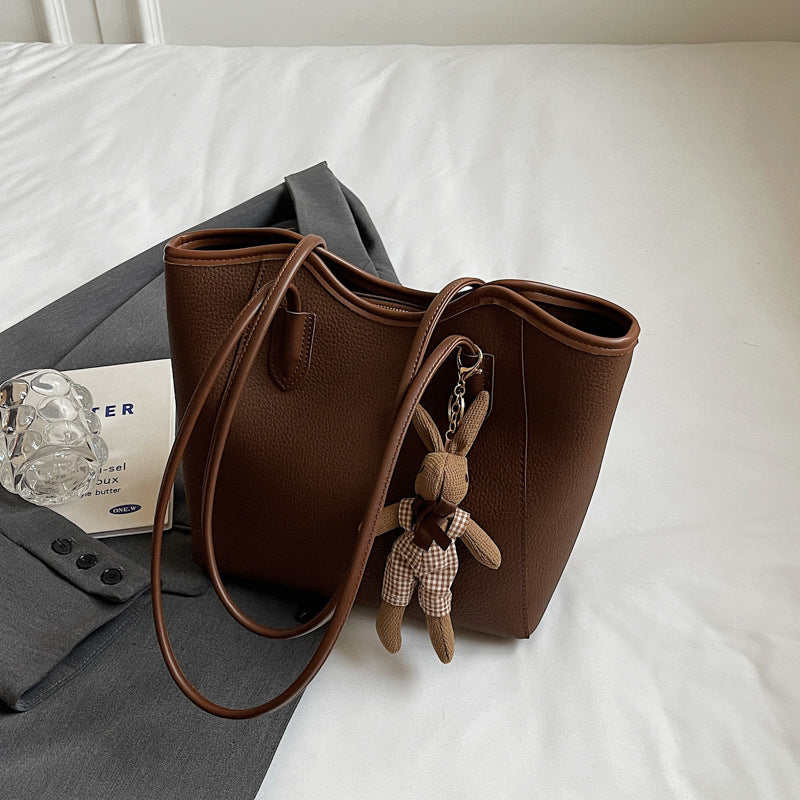 Textured Retro Minimalist Shoulder Bag