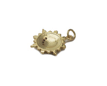 Load image into Gallery viewer, CZ Gold Enamel Moon Star on Flower Charm, Sku#LX127