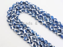 Load image into Gallery viewer, Quality DZI Blue White Agate beads, Round Tibetan Agate Bead, sku#U408