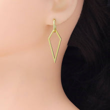 Load image into Gallery viewer, Gold Kite Frame Triangle Shape Stud Earrings, Sku#A268