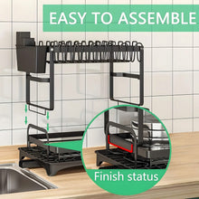 Load image into Gallery viewer, Black Metal Dish Rack – 2-Layer / 3-Layer