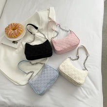Load image into Gallery viewer, Korean Canvas Plush Crossbody Bag - Women's Trendy Square Shoulder Bag with Zipper Pocket