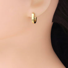 Load image into Gallery viewer, Gold U Horseshoe Geometry Huggie Earrings, Sku#A255