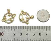 Load image into Gallery viewer, CZ Gold North Star On Earth Charm, Sku#LX126