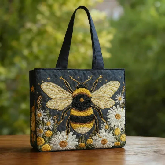 Women's Trendy Printed Tote & Shoulder Bag - Canvas Lined Oxford Cloth