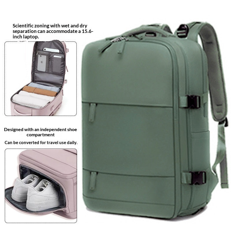 Men's Waterproof Laptop Backpack | Travel & Business Nylon Bag with Dry-Wet Separation