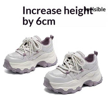 Load image into Gallery viewer, Women's Hidden Wedge Sneakers Square Toe Platform Casual Shoes