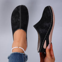Load image into Gallery viewer, Plus-Size Fleece-Lined Wedge Slippers
