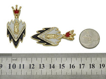 Load image into Gallery viewer, CZ Enamel Virgin Mary on Triangle Shape with Crown Charm, Sku#LD284
