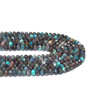 Load image into Gallery viewer, Genuine Blue Brown Turquoise Rondelle Faceted Beads, 4x6mm, Sku#U1513
