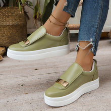 Load image into Gallery viewer, Women's Velcro Slip-On Sneakers | Thick Sole PU Leather Casual Shoes