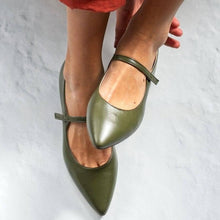 Load image into Gallery viewer, Women's Pointed-Toe Block Heel Pumps | Suede &amp; Cowhide Buckle Strap Office Heels