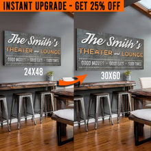 Load image into Gallery viewer, Upgrade Your 48x24 Inches 'Theater and Lounge' (Style 3) Canvas To 60x30 Inches