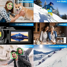 Load image into Gallery viewer, 16x Zoom 1080P HD Digital Camera Bundle with 2 Batteries, 32G TF Card, Mic, Hood &amp; Bag