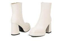 Load image into Gallery viewer, Retro Chunky Heel Platform Ankle Boots