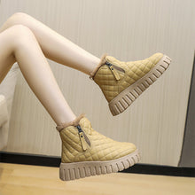 Load image into Gallery viewer, Women's Plaid Platform Ankle Boots | Side Zipper Plush Lined Snow Boots