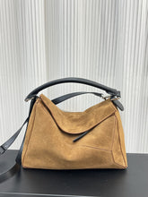 Load image into Gallery viewer, Women's Suede Tote Bag – Genuine Leather, Large Capacity, Quilted Patchwork Design