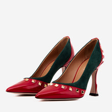 Load image into Gallery viewer, The Bella Vita Studded Red &amp; Green Leather Pump Women Shoe