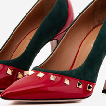 Load image into Gallery viewer, The Bella Vita Studded Red &amp; Green Leather Pump Women Shoe
