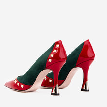 Load image into Gallery viewer, The Bella Vita Studded Red &amp; Green Leather Pump Women Shoe