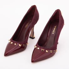 Load image into Gallery viewer, The Bella Vita Studded Burgundy Leather Pump Women Shoe