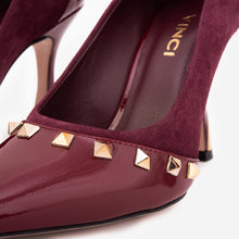 Load image into Gallery viewer, The Bella Vita Studded Burgundy Leather Pump Women Shoe