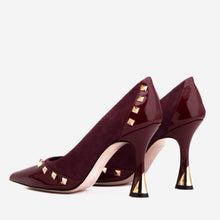 Load image into Gallery viewer, The Bella Vita Studded Burgundy Leather Pump Women Shoe