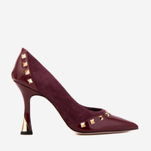 Load image into Gallery viewer, The Bella Vita Studded Burgundy Leather Pump Women Shoe