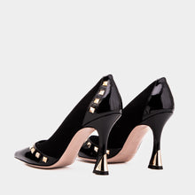 Load image into Gallery viewer, The Bella Vita Studded Black Leather Pump Women Shoe