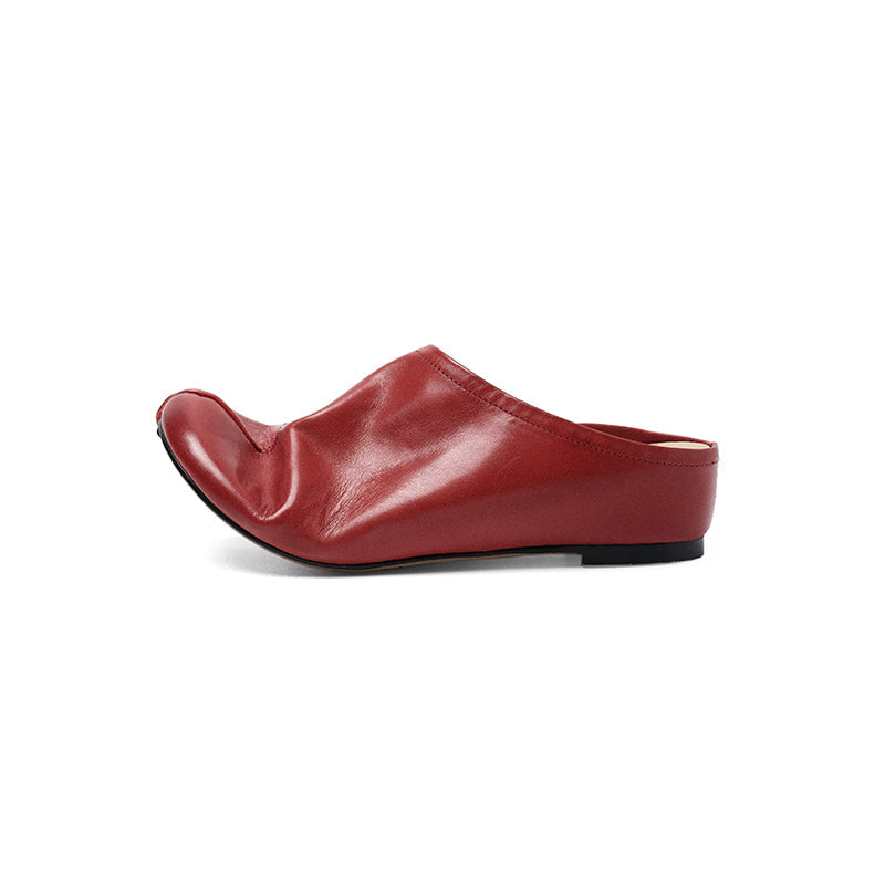 Women's Tabi Split-Toe Leather Flats | Full Grain Cowhide Slip-On Mules