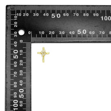 Load image into Gallery viewer, Gold Cross with Oval Crystal Center Charm Pendant, Sku#LK1180