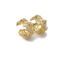 Load image into Gallery viewer, Baguette CZ Micro Pave Statement Ring, LD138