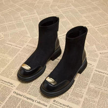 Load image into Gallery viewer, Women's Chunky Heel Martin Boots – Height Increasing Back Zipper Ankle Boots