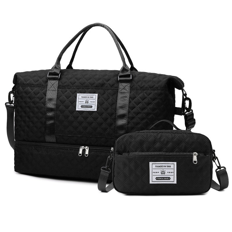 Large Capacity Quilted Crossbody Travel Bag