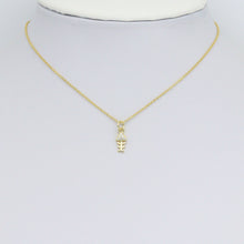 Load image into Gallery viewer, CZ Fishbone Shape Charm Pendant, Sku#LD697