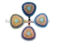 Load image into Gallery viewer, CZ Turquoise Cobalt Gold Micro Pave Trillian Pendant/Charm, sku#L49