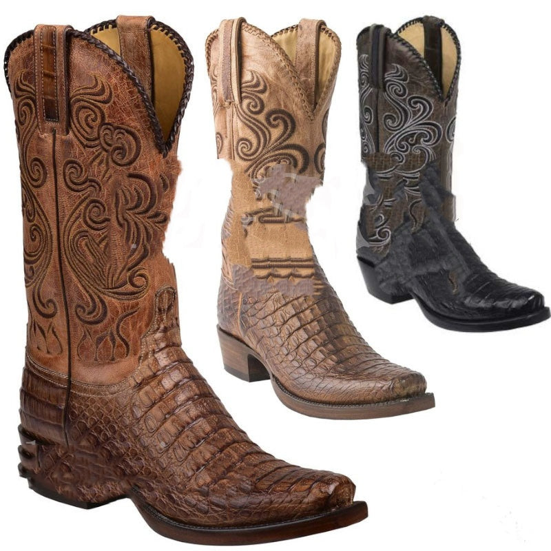 Women's Mid-Calf Equestrian Block Heel Boots – Synthetic Leather, Sizes EU 38–48