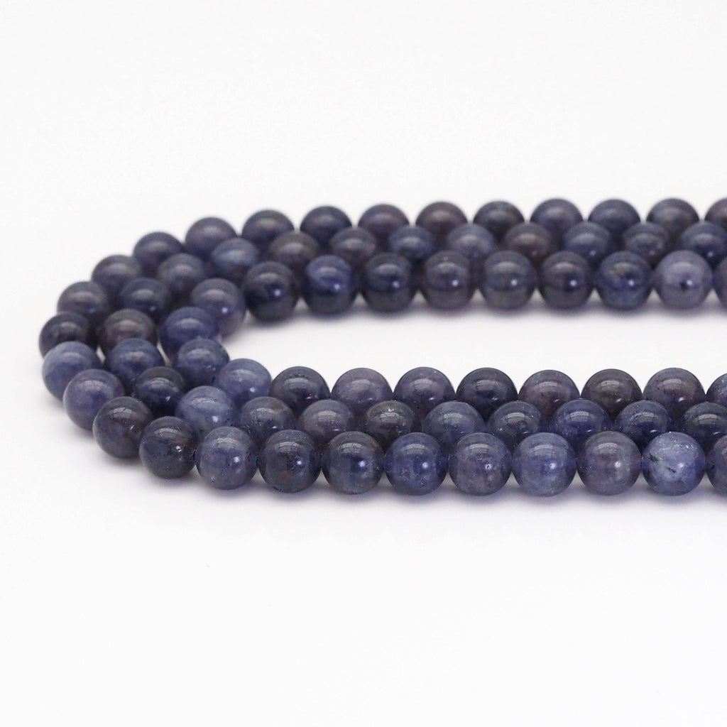 Genuine Iolite Round Smooth Beads, 8mm/10mm, Sku#U1681