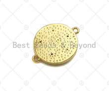 Load image into Gallery viewer, CZ Micro Pave Face On Round Coin Connector Beads, Cubic Zirconia Connector, Dainty Gold Medallion Connector,,18x22mm,Sku#LK226