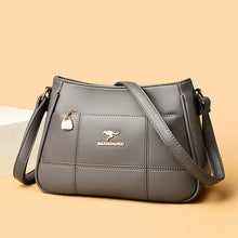 Load image into Gallery viewer, Women's PU Leather Crossbody Bag – Patchwork Shoulder Bag with Multi-Pocket Organizer