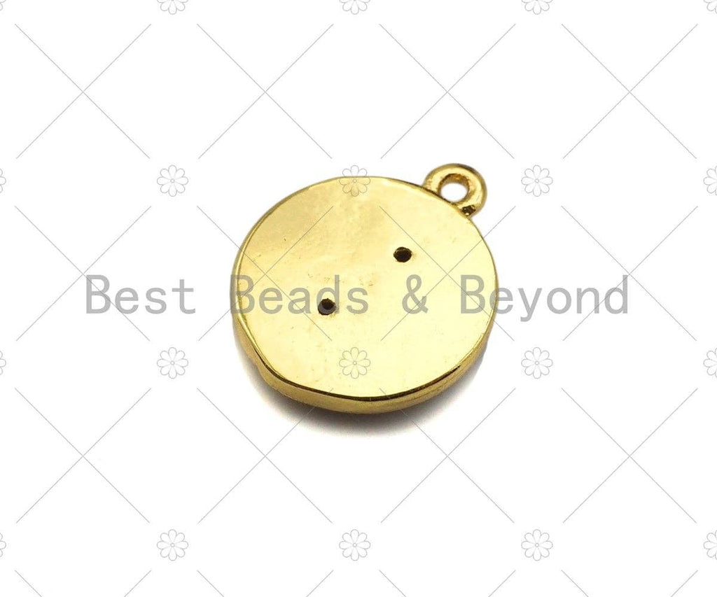 Big CZ Micro Pave North Star On Octagon Shape Pendant/Charm,Dainty Gold/Silver Charm, Necklace Bracelet Charm Pendant,19x25mm, Sku#B127