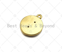 Load image into Gallery viewer, Big CZ Micro Pave North Star On Octagon Shape Pendant/Charm,Dainty Gold/Silver Charm, Necklace Bracelet Charm Pendant,19x25mm, Sku#B127