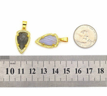 Load image into Gallery viewer, Gold Colorful Teardrop Gemstone Charm, Sku#LY08